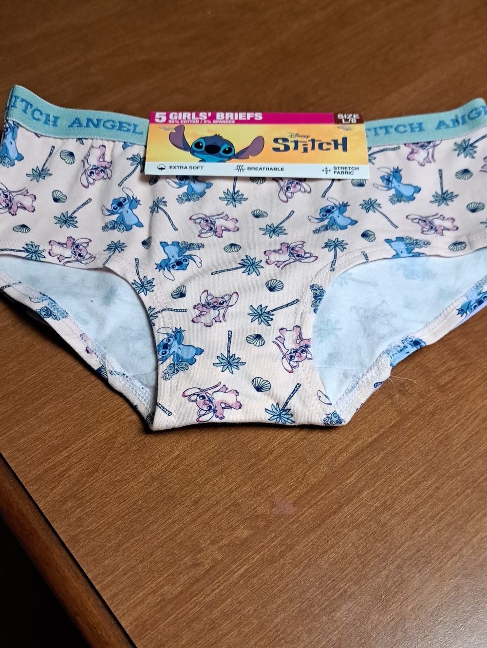Disney Girls' Stitch Briefs in Blue and Pink Characters L8